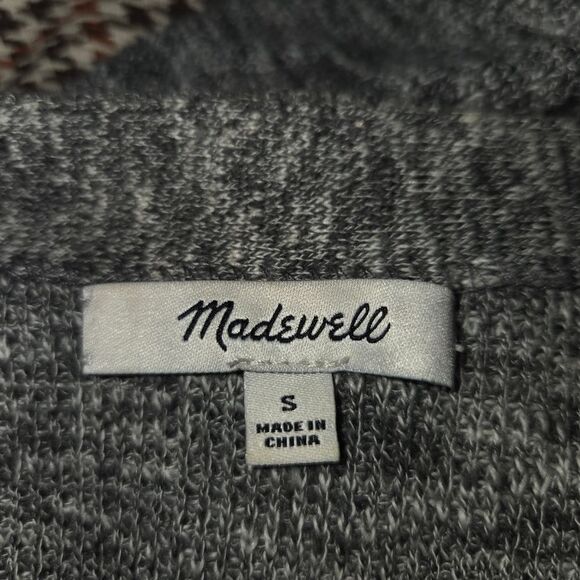 Madewell Alton Cardigan Marled Stone Sweater Size Small - Picture 7 of 8